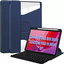 Чехол для планшета BeCover с безпроводной клавиатурой для Lenovo Tab M11 (2024), Xiaoxin Pad 11 (2024) Deep Blue (711075) - фото Чехол для планшета BeCover с безпроводной клавиатурой для Lenovo Tab M11 (2024), Xiaoxin Pad 11 (2024) Deep Blue (711075)