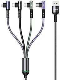 Універсальний кабель Usams U80 USB-A to Type-C/2xLightning/micro USB 12w 2.4a 1.2м cable Black (US-SJ563)