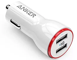 Автомобильное зарядное устройство Anker PowerDrive 2 24W + micro USB 0.9m V3 White (B2310H21) - миниатюра 2