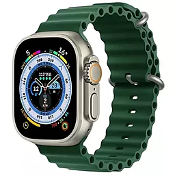 Змінний ремінець для розумного годинника Apple Ocean Band Design 42/44/45/49 mm Forest green