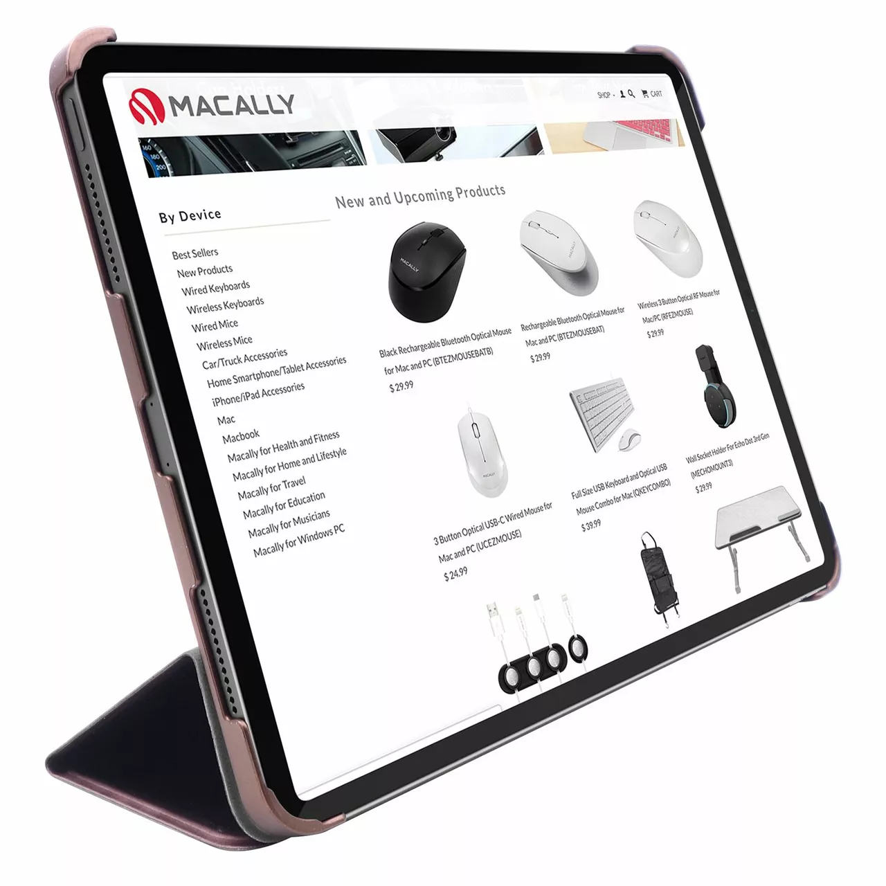 Чохол для планшету Macally Protective Case and Stand для Apple iPad Air 10.9" 2020, 2022, iPad Pro 11" 2018, 2020, 2021, 2022  Black (BSTANDA4-B) - фото 3