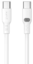 Кабель Havit HV-CB6280 USB Type-C to Type-C 100w 5a 1м PD cable White - фото Кабель Havit HV-CB6280 USB Type-C to Type-C 100w 5a 1м PD cable White