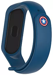 Сменный ремешок для фитнес трекера Xiaomi Mi Band 3/Mi Smart Band 4 SuperHero Marvel Edition Captain America Blue