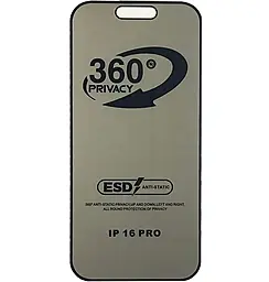 Защитное стекло ESD Privacy Anti-static 360° для Apple iPhone 16 Pro, iPhone 17 Black (без упаковки)