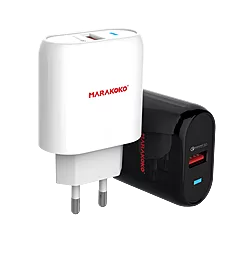Сетевое зарядное устройство с быстрой зарядкой Marakoko MA15 1USB QC3.0 18W White - миниатюра 7