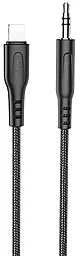 Аудіо перехідник Hoco UPA18 Aux mini Jack 3.5 mm - Lightning M/M Cable 1 м чорний