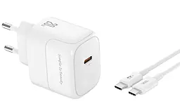 Сетевое зарядное устройство XO L136 20w PD USB-C fast charger + USB-C to USB-C cable white - фото Сетевое зарядное устройство XO L136 20w PD USB-C fast charger + USB-C to USB-C cable white