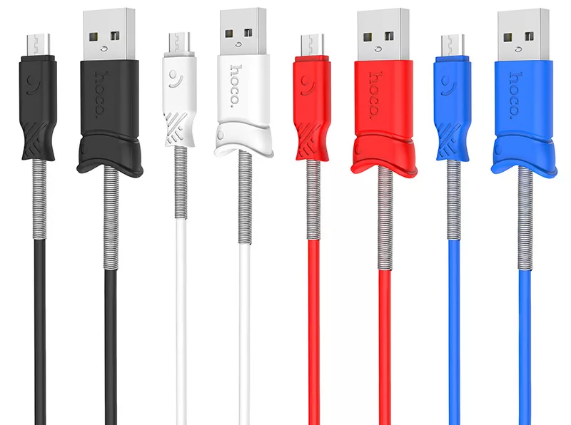 Кабель Hoco X24 Pisces USB-A - micro USB 12w 2.4a 1м cable Black - фото 4