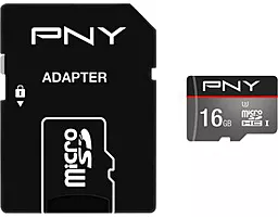 Карта памяти PNY microSDHC 16GB Turbo Class 10 UHS-I U3 + SD-адаптер (SDU16GTUR-1-EF) - фото Карта памяти PNY microSDHC 16GB Turbo Class 10 UHS-I U3 + SD-адаптер (SDU16GTUR-1-EF)