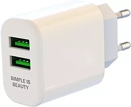 Сетевое зарядное устройство XO L85C 2.4a 2xUSB-A ports charger white - фото Сетевое зарядное устройство XO L85C 2.4a 2xUSB-A ports charger white