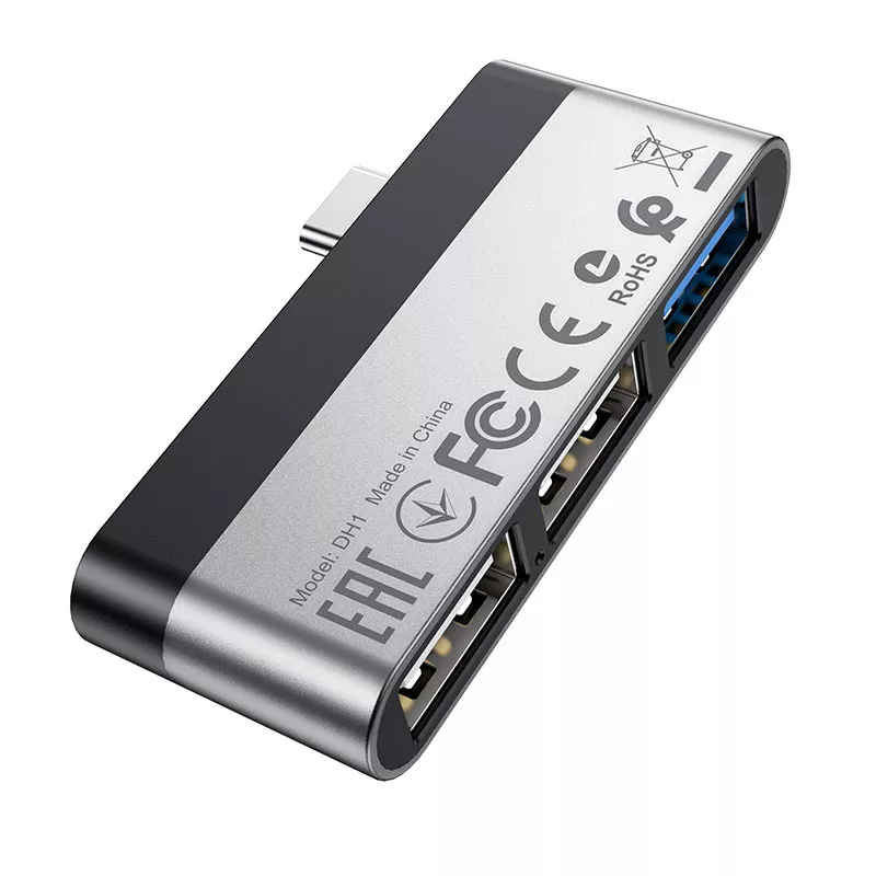 USB Type-C хаб Borofone DH1 USB3.0 2xUSB2.0 - фото 4