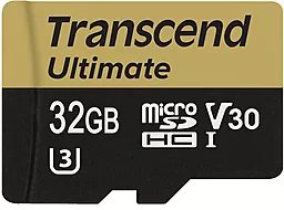 Карта памяти Transcend microSDHC 32GB Ultimate Class 10 UHS-I U3 + SD-адаптер (TS32GUSDU3)