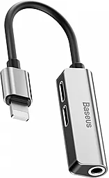 Аудио-переходник Baseus L52 3in1 Lightning Sound+Charge Adapter Silver (CALL52-S1) - миниатюра 2