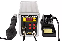Паяльна станція двоканальна, комбінована термоповітряна, турбінна Aida (Kada) 858D+ (Фен, паяльник, 900М, 550Вт)