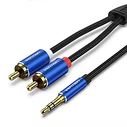 Аудіо кабель Vention КAUX mimi Jack 3.5 мм - 2xRCA M/M 1.5 м cable blue (BCPLG)