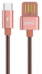 Кабель Remax Metal Serpent USB-A - Type-C 12w 2.4a 1м cable Rose/Gold (RC-080a) - фото Кабель Remax Metal Serpent USB-A - Type-C 12w 2.4a 1м cable Rose/Gold (RC-080a)