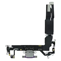 Нижній шлейф Apple iPhone 16 з роз'ємом зарядки, з мікрофоном Pink - фото Нижній шлейф Apple iPhone 16 з роз'ємом зарядки, з мікрофоном Pink