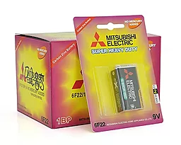 Батарейки Mitsubishi 6F22 / Krona Super Heavy Duty BLISTER CARD 1шт 9 V - фото Батарейки Mitsubishi 6F22 / Krona Super Heavy Duty BLISTER CARD 1шт 9 V