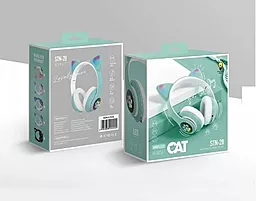 Беспроводные наушники котики с ушками CAT STN-28 Green - миниатюра 3