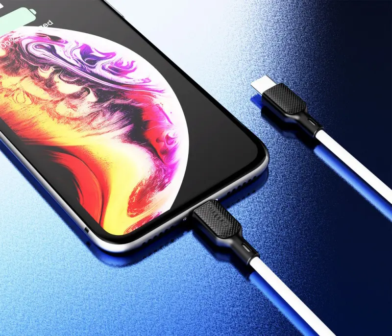 Кабель Earldom EC-153 USB Type-C - Type-C 60w 3a 1м PD cable white - фото 5