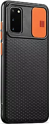 Чехол Epik Camshield Samsung G980 Galaxy S20 Black/Orange