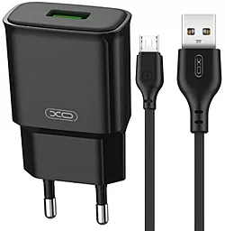 Сетевое зарядное устройство XO L92D 18w QC3.0 home charger + micro USB cable black