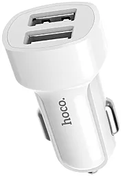 Автомобільний зарядний пристрій Hoco Z2A 2.4a 2xUSB-A ports car charger white