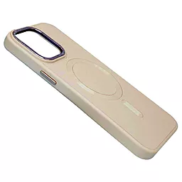 Чехол Epik Bonbon Leather Metal Style with MagSafe для Apple iPhone 15 Plus Light Pink - миниатюра 3