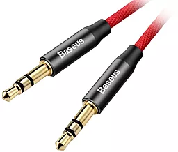 Аудіо кабель Baseus Yiven M30 AUX mini Jack 3.5mm M/M Cable 1 м black/red (CAM30-B91) - мініатюра 2