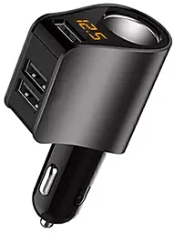 Автомобильное зарядное устройство Hyundai 15.5w 3.1a 3xUSB-A ports car charger gray - фото Автомобильное зарядное устройство Hyundai 15.5w 3.1a 3xUSB-A ports car charger gray
