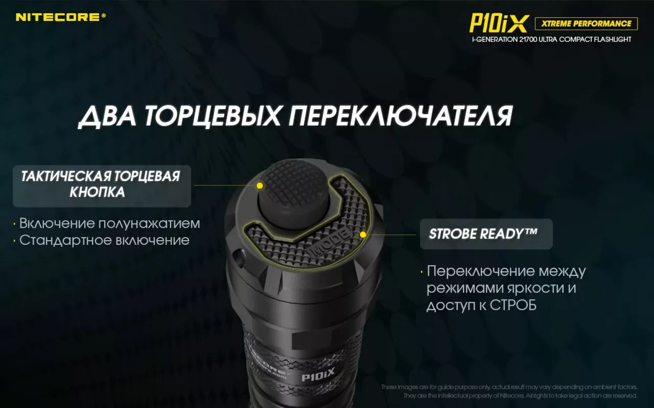 Фонарик аккумуляторный Nitecore P10iX (6-1134_iX) (1x21700, 2xCR123, 2xRCR123) - фото 16