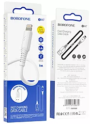 Кабель Borofone BX47 USB-A - Lightning 12w 2.4a 1м cable White - миниатюра 3 Кабель Borofone BX47 USB-A - Lightning 12w 2.4a 1м cable White - миниатюра 3