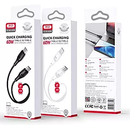 Кабель XO NB-Q239B USB Type-C - Type-C 60w 3a 1м PD cable White - миниатюра 2