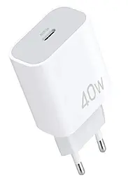 Сетевое зарядное устройство WUW C280 40w PD/QC3.0 USB-C port fast charger White - фото Сетевое зарядное устройство WUW C280 40w PD/QC3.0 USB-C port fast charger White