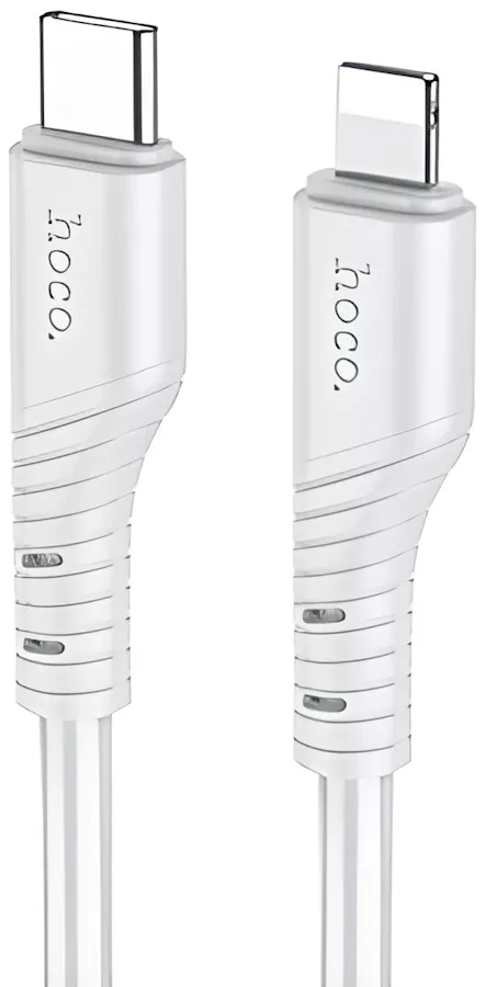 Кабель Hoco X97 Crystal Silicone USB Type-C - Lightning 20w 3a 1м PD сable Gray - фото 1