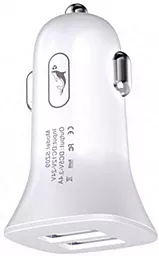 Автомобільний зарядний пристрій SkyDolphin SZ09 15w QC3.0 2xUSB-A ports car charger white (AZP-000106) - мініатюра 2