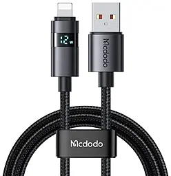 Кабель McDodo Horizontal LED Display USB-A - Lightning 12w 2.4a 1.2м сable Black (CA-6490) - фото Кабель McDodo Horizontal LED Display USB-A - Lightning 12w 2.4a 1.2м сable Black (CA-6490)
