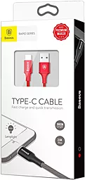 Кабель Baseus Rapid Series USB-A - Type-C 10w 1м cable Red (CATSU-B09) - мініатюра 6 Кабель Baseus Rapid Series USB-A - Type-C 10w 1м cable Red (CATSU-B09) - мініатюра 6