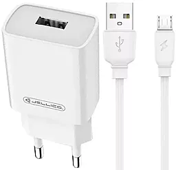 Сетевое зарядное устройство Jellico A52 18w QC3.0 home charger + micro USB cable white - фото Сетевое зарядное устройство Jellico A52 18w QC3.0 home charger + micro USB cable white