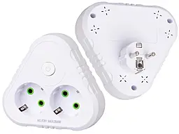 Сетевой фильтр (удлинитель) Voltronic F201-White 2500w 10а 2 розетки с выключателем белый - фото Сетевой фильтр (удлинитель) Voltronic F201-White 2500w 10а 2 розетки с выключателем белый