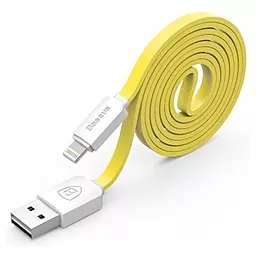 Кабель USB Baseus String flat Lightning Cable White / Yellow - миниатюра 3