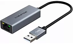 Мережева карта CABLETIME USB-A - RJ45 100Mbps 0.15м чорний (CB52G) - фото Мережева карта CABLETIME USB-A - RJ45 100Mbps 0.15м чорний (CB52G)