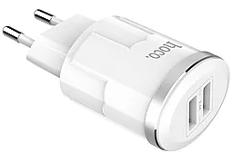 Сетевое зарядное устройство Hoco С38А Charger 2 USB 2.4A White - миниатюра 2