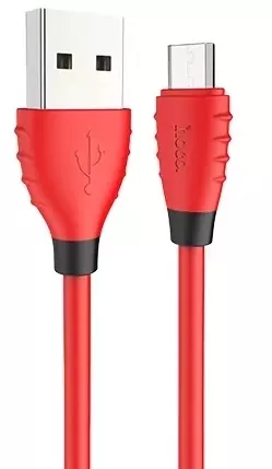 Кабель Hoco X27 Excellent USB-A - micro USB 12w 2.4a 1м cable Red - фото 1