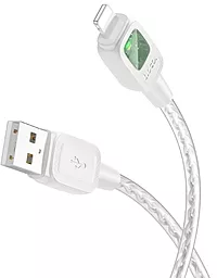 Кабель Hoco U124 Stone silicone intelligent power-off USB-A - Lightning 12w 2.4a 1.2м cable silver - миниатюра 2 Кабель Hoco U124 Stone silicone intelligent power-off USB-A - Lightning 12w 2.4a 1.2м cable silver - миниатюра 2
