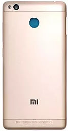 Задняя крышка корпуса Xiaomi Redmi 3 Pro со стеклом камеры Gold - фото Задняя крышка корпуса Xiaomi Redmi 3 Pro со стеклом камеры Gold
