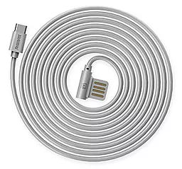 Кабель Remax Rayen USB-A - Type-C 12w 2.4a 1м cable Gray (RC-075a) - мініатюра 3