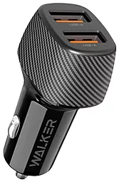 Автомобильное зарядное устройство Walker WCR-33 36w QC3.0 2xUSB-A ports car charger black - фото Автомобильное зарядное устройство Walker WCR-33 36w QC3.0 2xUSB-A ports car charger black