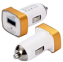 Автомобільний зарядний пристрій LDNio USB Car Charger 2.1A White/Gold (DL-C211)