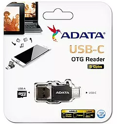 Кардридер ADATA microSD OTG USB-C + USB-A (ACMR3PL-OTG-RBK) - миниатюра 2